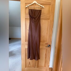 Bec & Bridge Moon Dance Strapless Dress in Brown Size 2